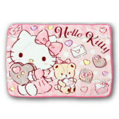 Japan Sanrio Fluffy Blanket - Hello Kitty / Tiny Chum Chocolate Pink