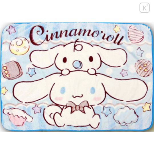 Japan Sanrio Fluffy Blanket - Cinnamoroll / Milk Chocolate Blue - 1