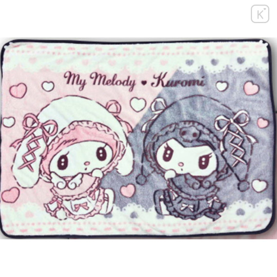 Japan Sanrio Fluffy Blanket - Kuromi & My Melody / Midnight Melokuro - 1