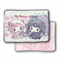 Japan Sanrio Fluffy Blanket - Kuromi & My Melody / Midnight Melokuro - 2