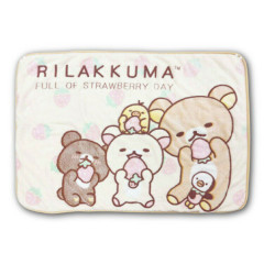 Japan San-X Fluffy Blanket - Rilakkuma / Strawberry Day