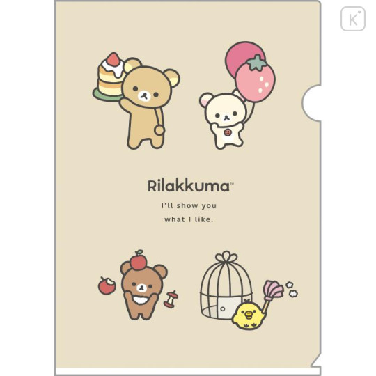 Japan San-X A4 Clear Holder - Rilakkuma / Basic Rilakkuma Favorite Things A - 1