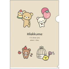 Japan San-X A4 Clear Holder - Rilakkuma / Basic Rilakkuma Favorite Things A