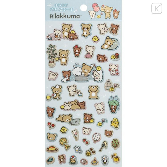 Japan San-X Sparkling Prism Sticker - Rilakkuma / Basic Rilakkuma Favorite Things - 1