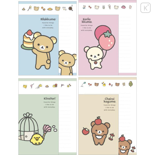 Japan San-X Letter Writing Set - Rilakkuma / Basic Rilakkuma Favorite Things B - 2