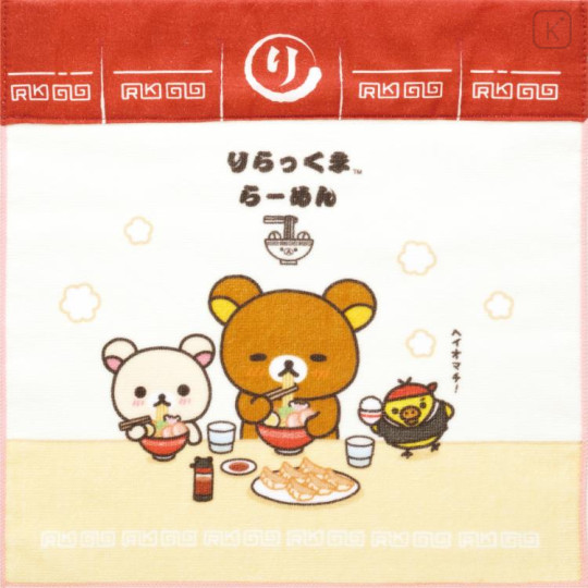 Japan San-X Mini Towel - Kiiroitori & Korilakkuma & Rilakkuma / Anytime Ramen - 1