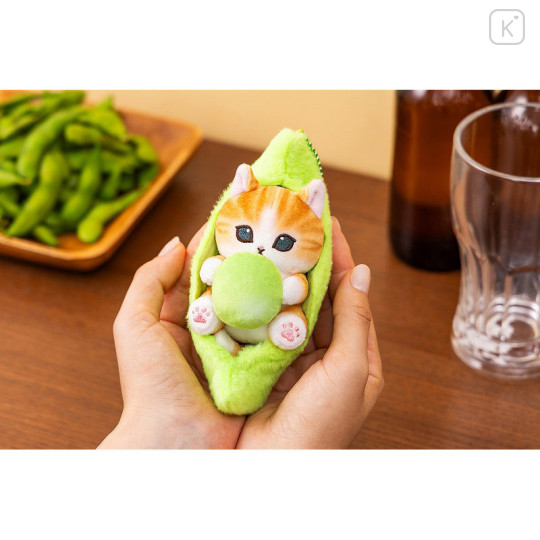 Japan Mofusand Mascot Holder - Edamame Cat Nyan Bean - 2