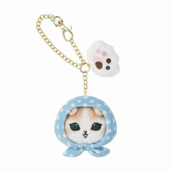 Japan Mofusand Mascot Paw & Gold Keychain - Cat / Hooded Blue