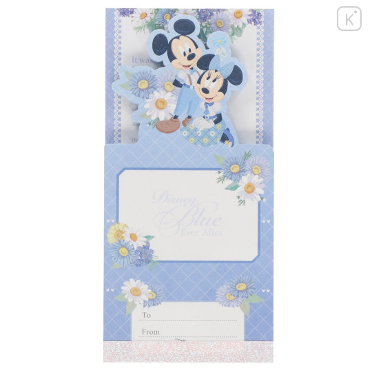 Japan Disney Die-cut Memo - Mickey Mouse & Minnie Mouse / Disney Blue Ever After - 1