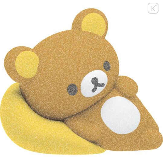 Japan San-X Petit Collection Mascot - Rilakkuma : Yellow Cushion Flocked - 3