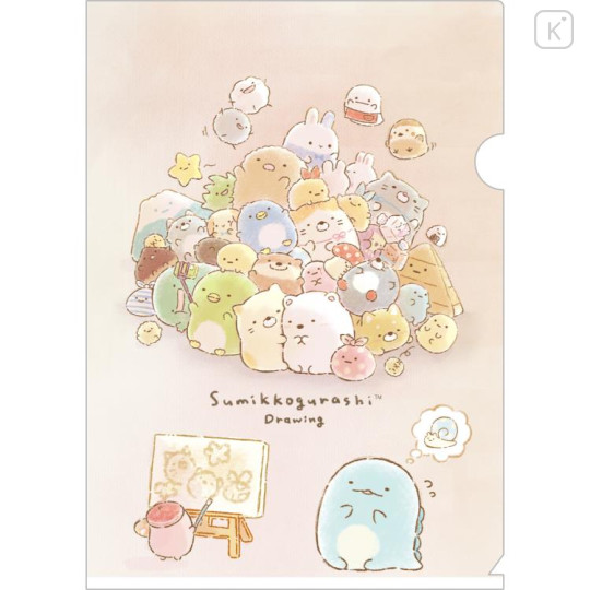 Japan San-X A4 Clear Holder - Sumikko Gurashi /  Drawing B - 1