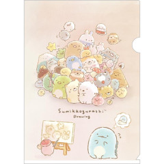 Japan San-X A4 Clear Holder - Sumikko Gurashi /  Drawing B