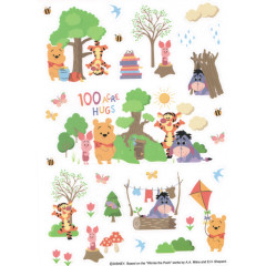 Japan Disney A5 Vinyl Sticker Sheet - Pooh / Friends