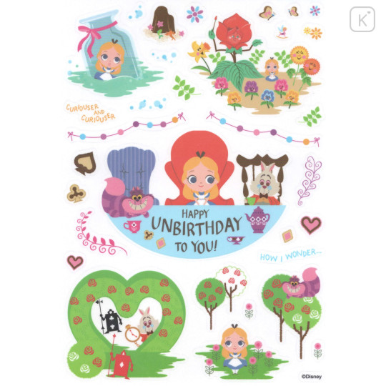 Japan Disney A5 Vinyl Sticker Sheet - Alice in Wonderland - 1