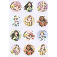 Japan Disney Seal Sticker Set - Disney Princess / Watercolor