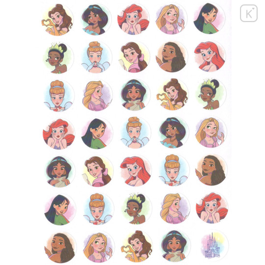 Japan Disney Seal Sticker Set - Disney Princess / Face - 1