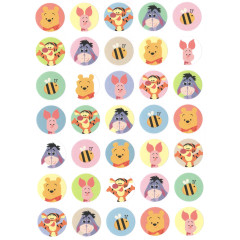 Japan Disney Seal Sticker Set - Pooh & Friends / Face