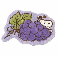 Japan Peanuts Die-cut Fluffy Floor Mat - Snoopy / Grape