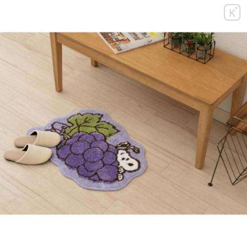 Japan Peanuts Die-cut Fluffy Floor Mat - Snoopy / Grape - 5