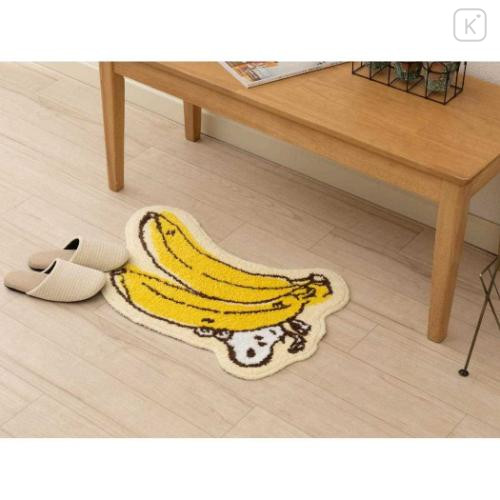 Japan Peanuts Die-cut Fluffy Floor Mat - Snoopy / Banana - 6