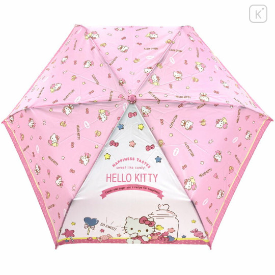 Japan Sanrio Folding Umbrella - Hello Kitty / Happiness Tastes Sweet Like Candy - 1