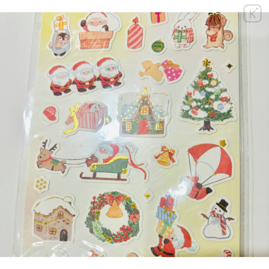 Japan Gold Foil Seal Sticker - Christmas Santa - 2