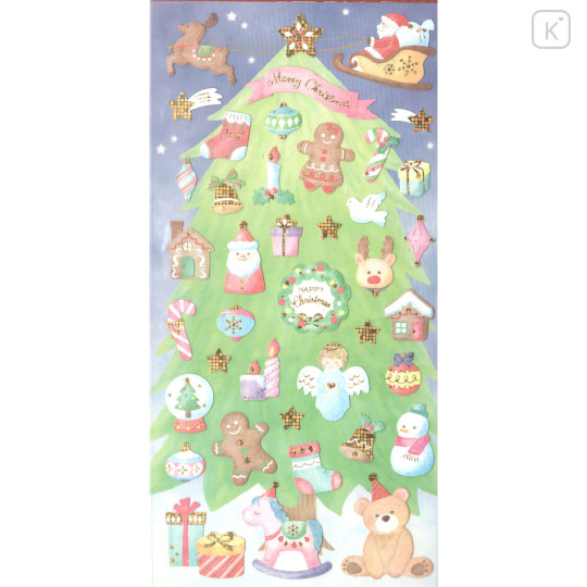 Japan Glitter Seal Sticker - Christmas Tree Ornaments - 1