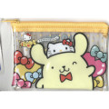 Japan Sanrio Clear Flat Mini Pouch - Pompompurin / Hello Kitty 50th Anniversary - 1