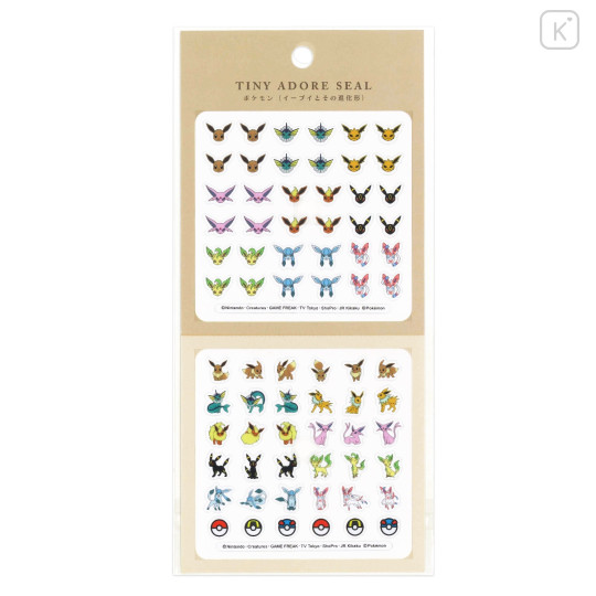 Japan Pokemon Tiny Adore Seal Sticker - Eevee / Evolution - 1