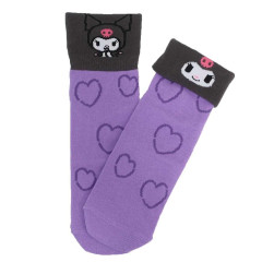 Japan Sanrio Crew Socks - Kuromi / Fold-over 2-patterns