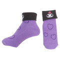 Japan Sanrio Crew Socks - Kuromi / Fold-over 2-patterns - 2