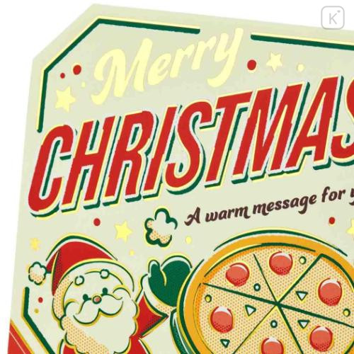 Japan Sanrio 3D Greeting Card - Have a Delicious Christmas Santa Pizza - 4