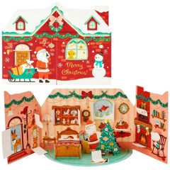 Japan Sanrio 3D Greeting Card - Christmas Santa Warm House