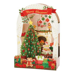 Japan Sanrio 3D Greeting Card - Christmas Tree Warm Home