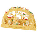 Japan Sanrio 3D Greeting Card - Christmas Town Wooden Style - 1