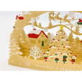 Japan Sanrio 3D Greeting Card - Christmas Town Wooden Style - 2