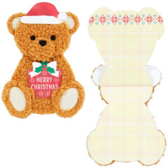 Japan Sanrio 3D Greeting Card - Christmas Fluffy Teddy Bear