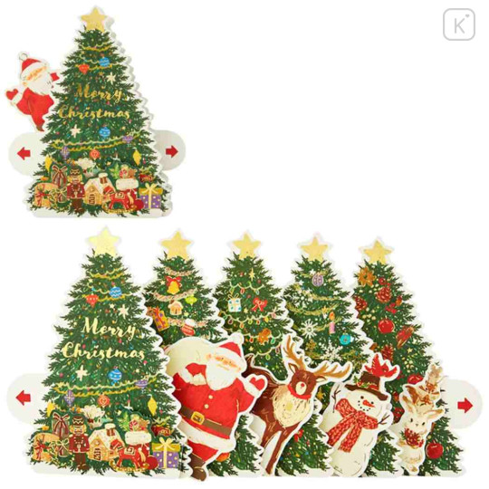 Japan Sanrio 3D Greeting Card - Christmas Santa & Christmas Tree - 1