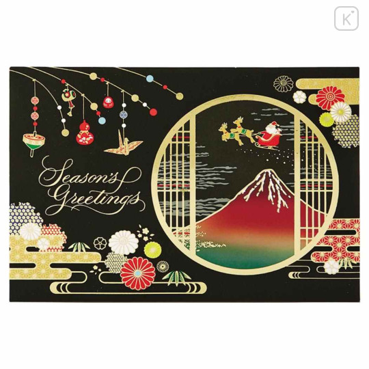 Japan Sanrio 3D Greeting Card - Christmas Mt. Fuji Japanese Style - 2