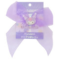 Japan Sanrio Satin Ribbon Bow Ponytail Holder - Kuromi - 1