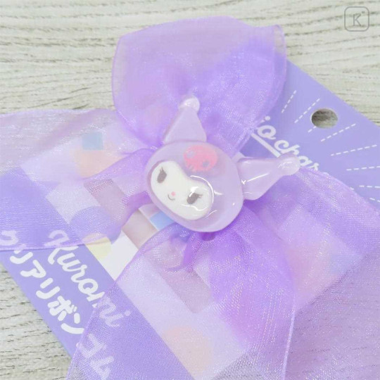 Japan Sanrio Satin Ribbon Bow Ponytail Holder - Kuromi - 2