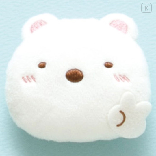 Japan San-X Plush Badge - Sumikko Gurashi / Emoji Shirokuma Polar Bear - 2