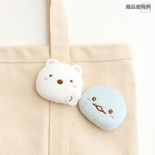 Japan San-X Plush Badge - Sumikko Gurashi / Emoji Shirokuma Polar Bear - 4