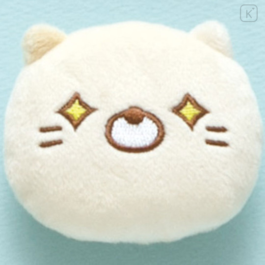 Japan San-X Plush Badge - Sumikko Gurashi / Emoji Neko Calico Cat - 2