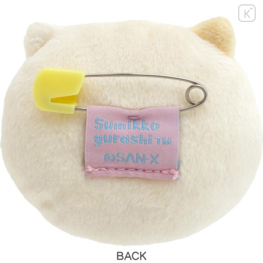 Japan San-X Plush Badge - Sumikko Gurashi / Emoji Neko Calico Cat - 3