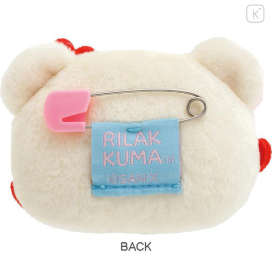 Japan San-X Plush Badge - Korilakkuma : Emoji Heart - 3