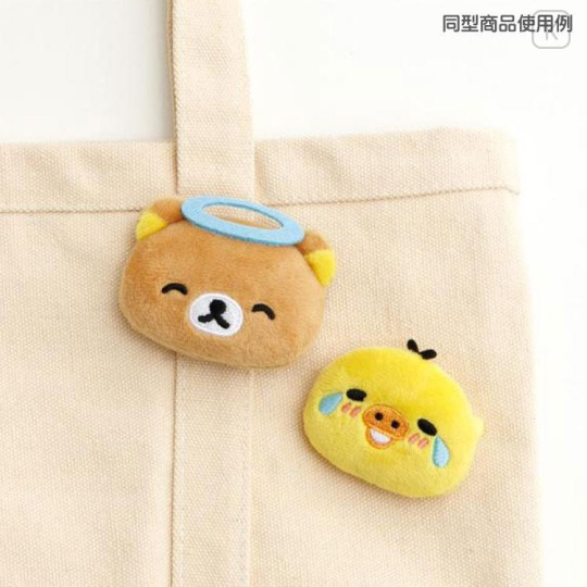 Japan San-X Plush Badge - Korilakkuma : Emoji Heart - 4