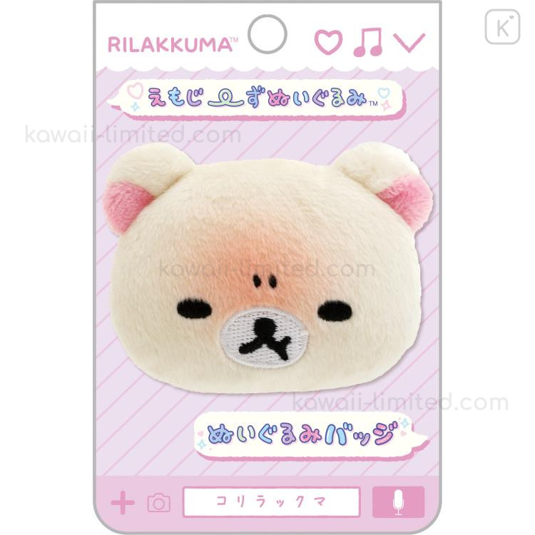 Japan San-X Plush Badge - Korilakkuma : Emoji Anger | Kawaii