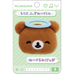 Japan San-X Plush Badge - Chairoikoguma / Emoji Angel