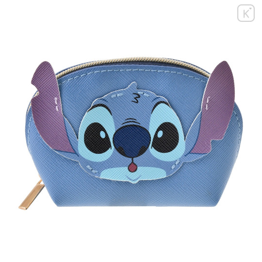 Japan Disney Triangular Mini Pouch - Stitch / Character Face - 1